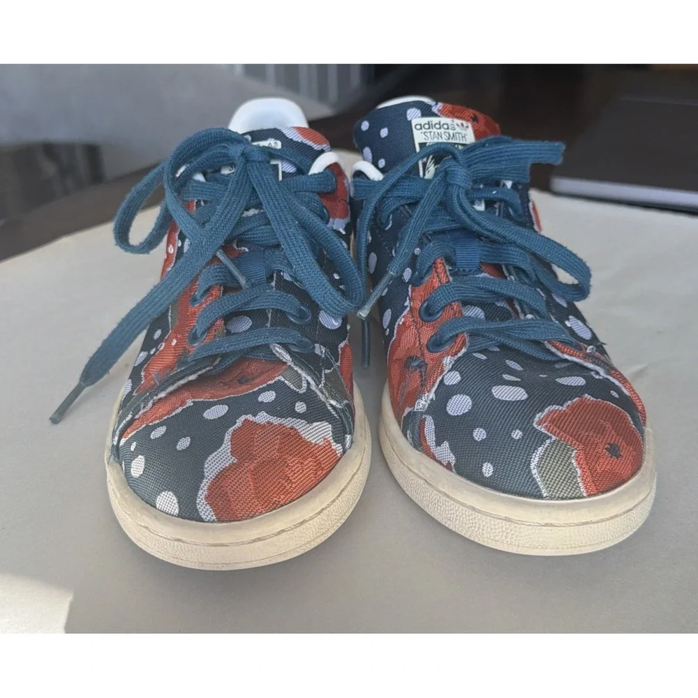 Adidas Stan‎ Smith Womens Floral Sneakers Shoes Red Blue White Size 5.5 S32255